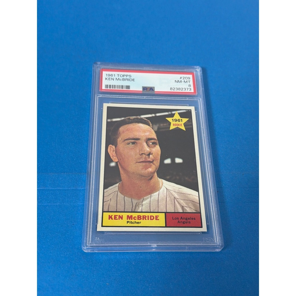 1961 Topps Ken McBride Rookie #209 Los Angeles Angels PSA 8 NM-MT